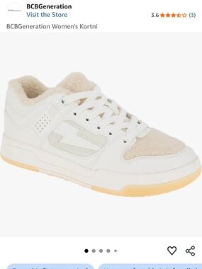 BCBGeneration Men's White Shearling-Lined Trainer